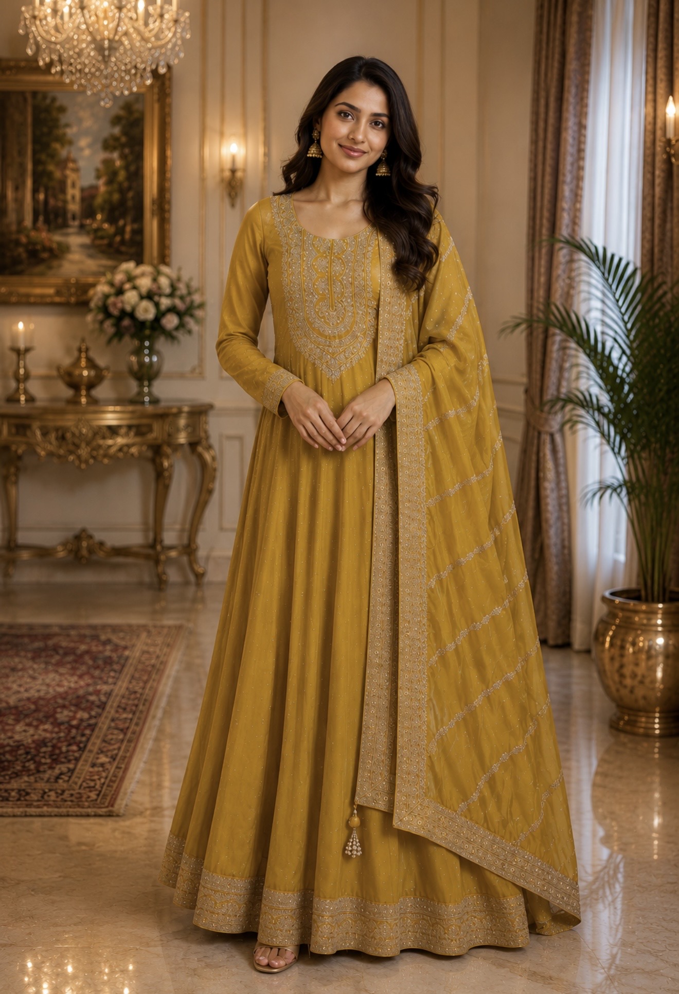Party wear gown model Churidhar